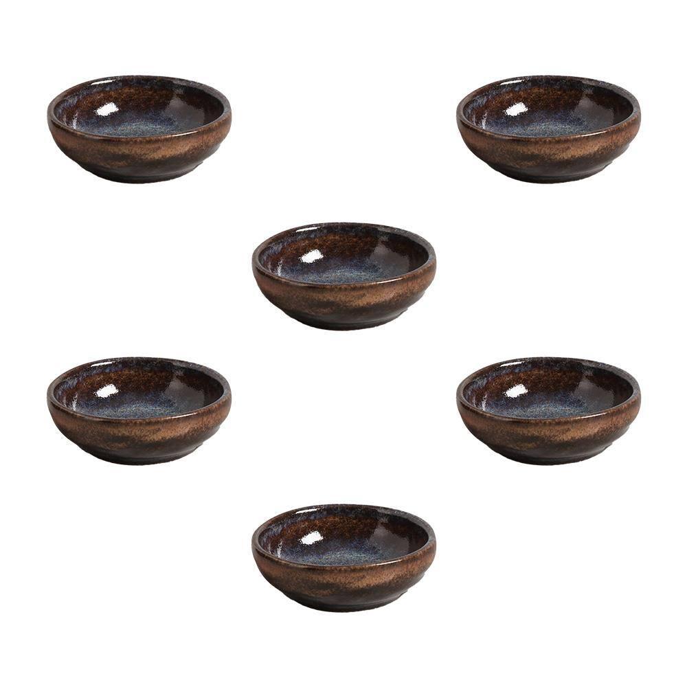 Conjunto de Ramequins Médios Porto Brasil Orgânico Titanium com 6 Peças 70ml - Azul - 1