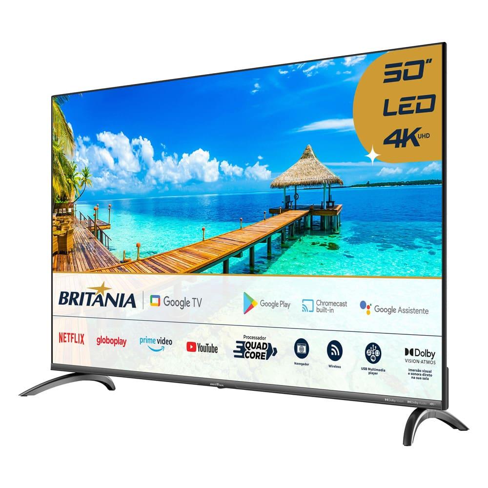 Smart TV DLED 50" Ultra HD Britânia 4K BTV50G7EACGB Android TV, HDMI, USB, Wi-Fi, Dolby Audio, Processador Quad-Core e Controle com Comando de voz - 2