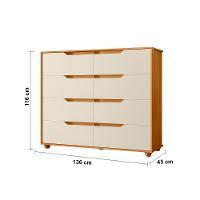 Cômoda Palumoveis Doble com 8 Gavetas – 136cm de Largura - 7