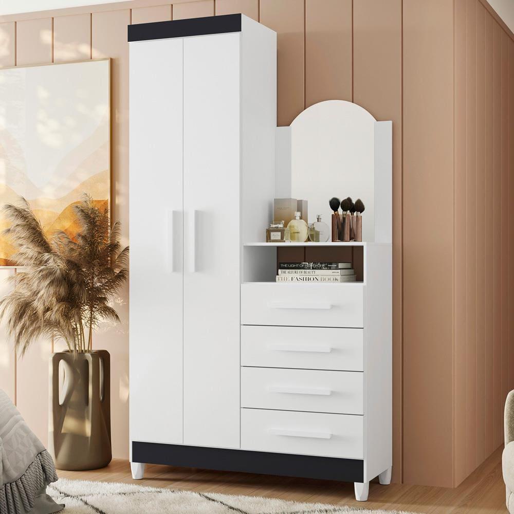 Cômoda Palumoveis New Capri com 2 Portas e 4 Gavetas – 103cm de Largura - 2