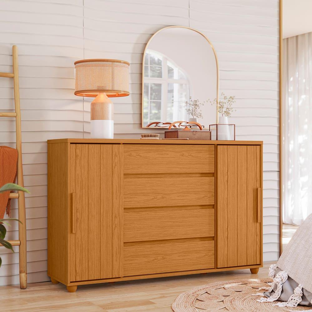 Cômoda Palumoveis Evidenza com 4 Gavetas e 2 Portas – 150cm de Largura - 2