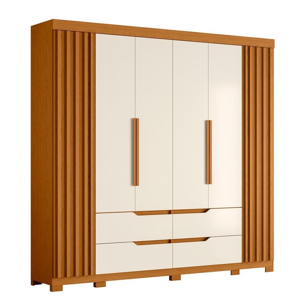 Guarda-Roupa Casal Palumóveis Doble com Cabideiro, 6 Portas de Bater e 4 Gavetas - 240cm de Largura - 2