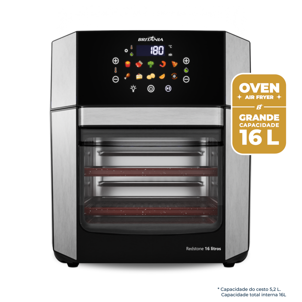 Fritadeira Elétrica Air Fryer Britânia Oven BAF16A 4 em 1 Sem Óleo com Tecnologia Air Flow 1900W - 16 litros - 10