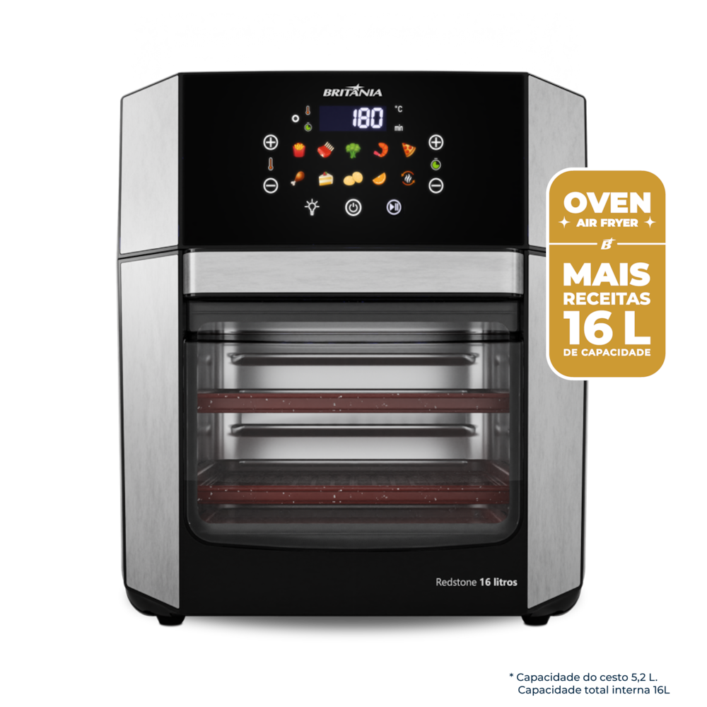 Fritadeira Elétrica Air Fryer Britânia Oven BAF16A 4 em 1 Sem Óleo com Tecnologia Air Flow 1900W - 16 litros - 12
