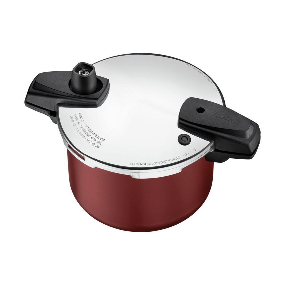 Panela de Pressão Tramontina 4,5 Litros Arizona Revestimento Antiaderente Starflon Vermelha - 2