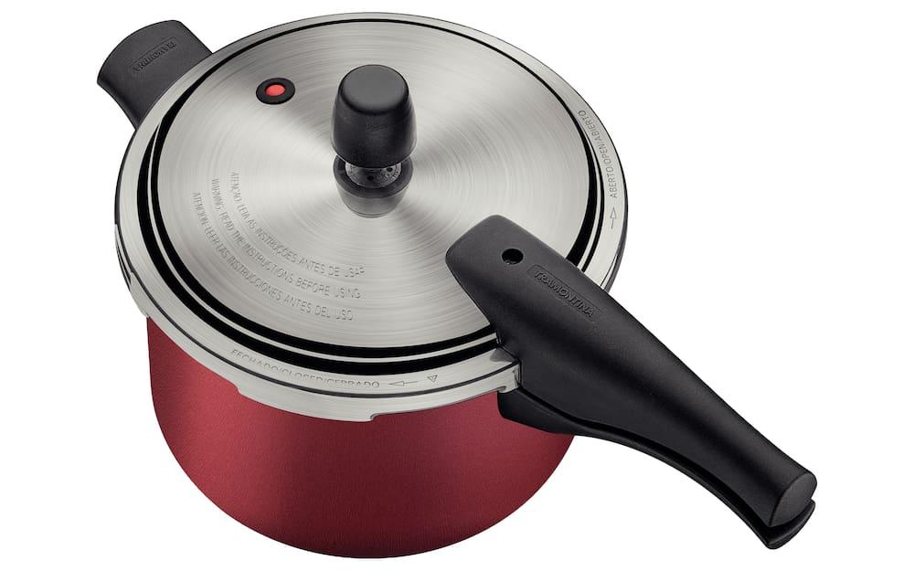 Panela de Pressão Tramontina 4,5 Litros Vancouver Effect Revestimento Antiaderente Starflon Vermelha - 10