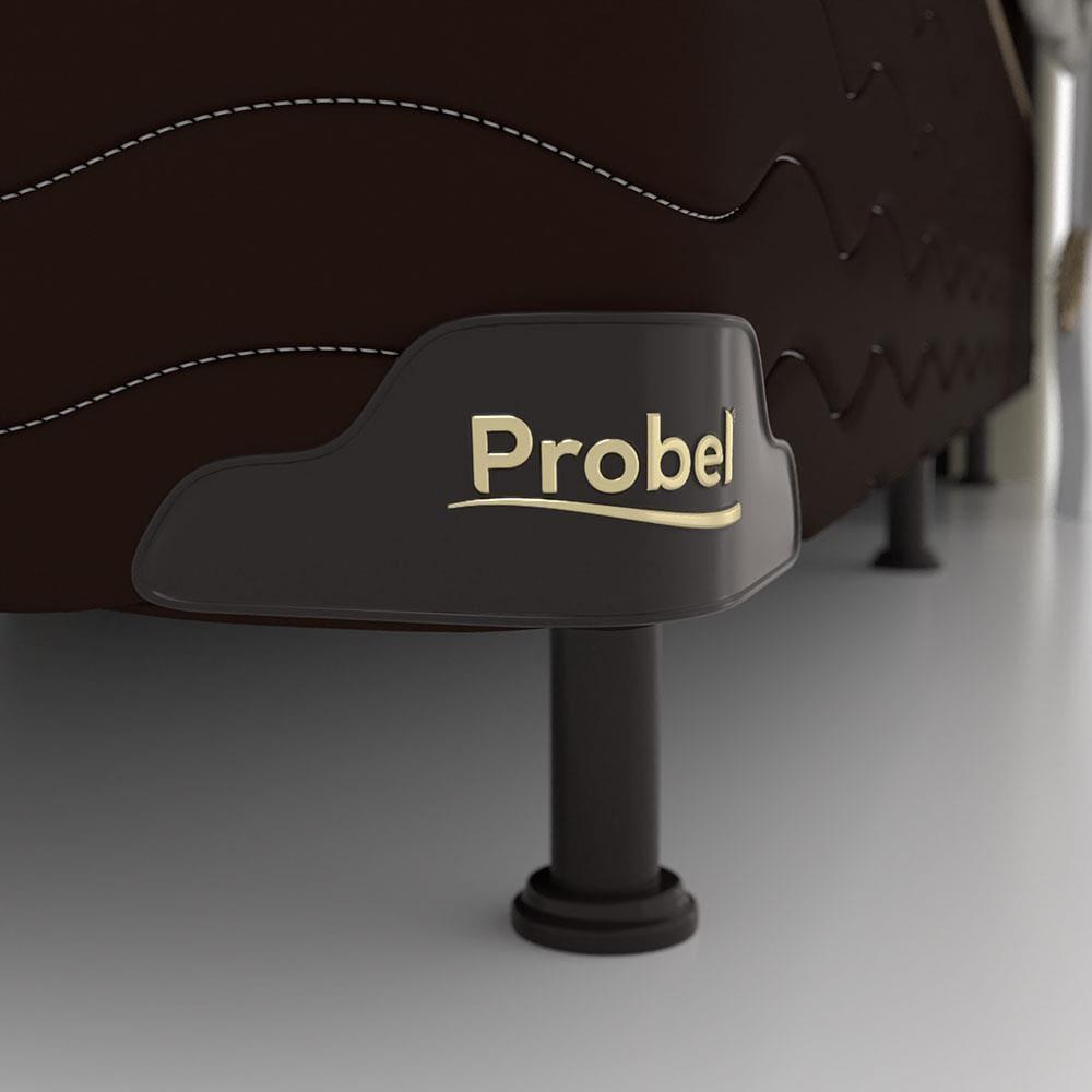 Base Box King Size Probel Nevada com Revestimento em Tecido Poliéster 38x193x203cm - Marrom - 2