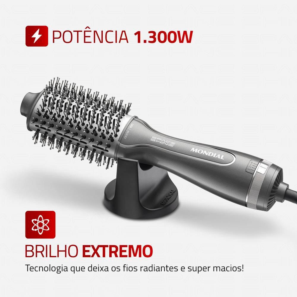Escova Secadora Mondial Space Shine ES-20 Tourmaline Íon 1300W Bivolt Grafite - 2