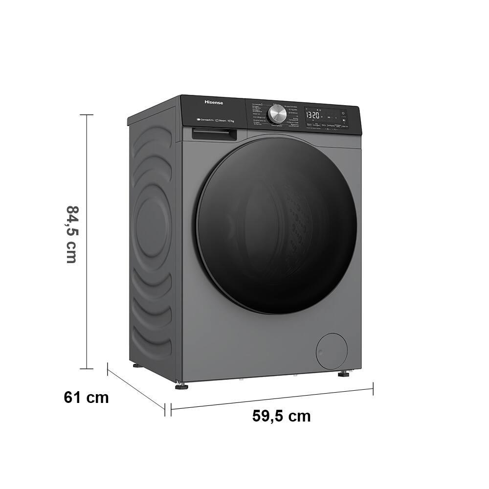 Lava e Seca Hisense 11/7Kg WD3S11 com Motor Inverter, Controle Wi-Fi, 13 Programas de Lavagem e 3 de Secagem, Painel Touch - Titanium - 9