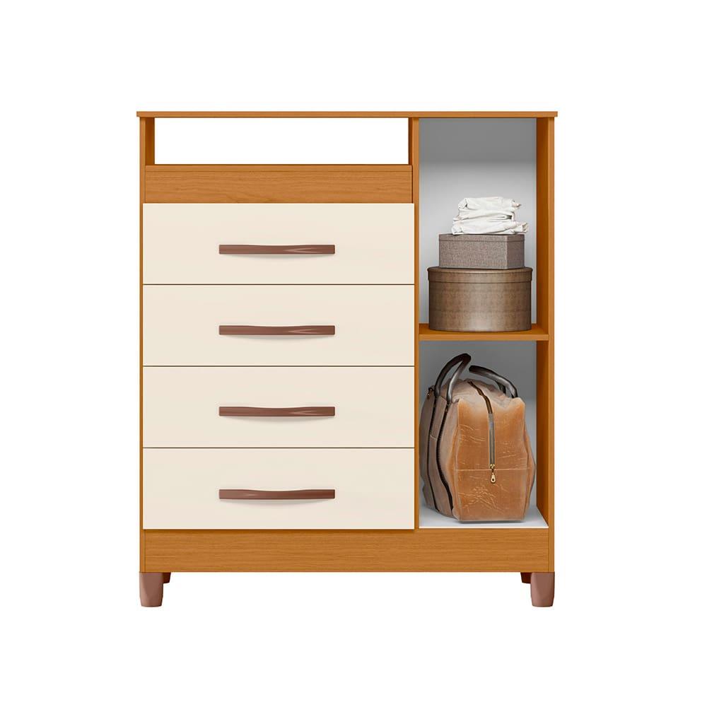 Cômoda Palumoveis Turquesa com 1 Porta e 4 Gavetas – 84cm de Largura - 3