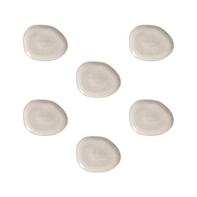 Conjunto de Pratos Oval Porto Brasil Orgânico Latte 31cm - 6 Peças