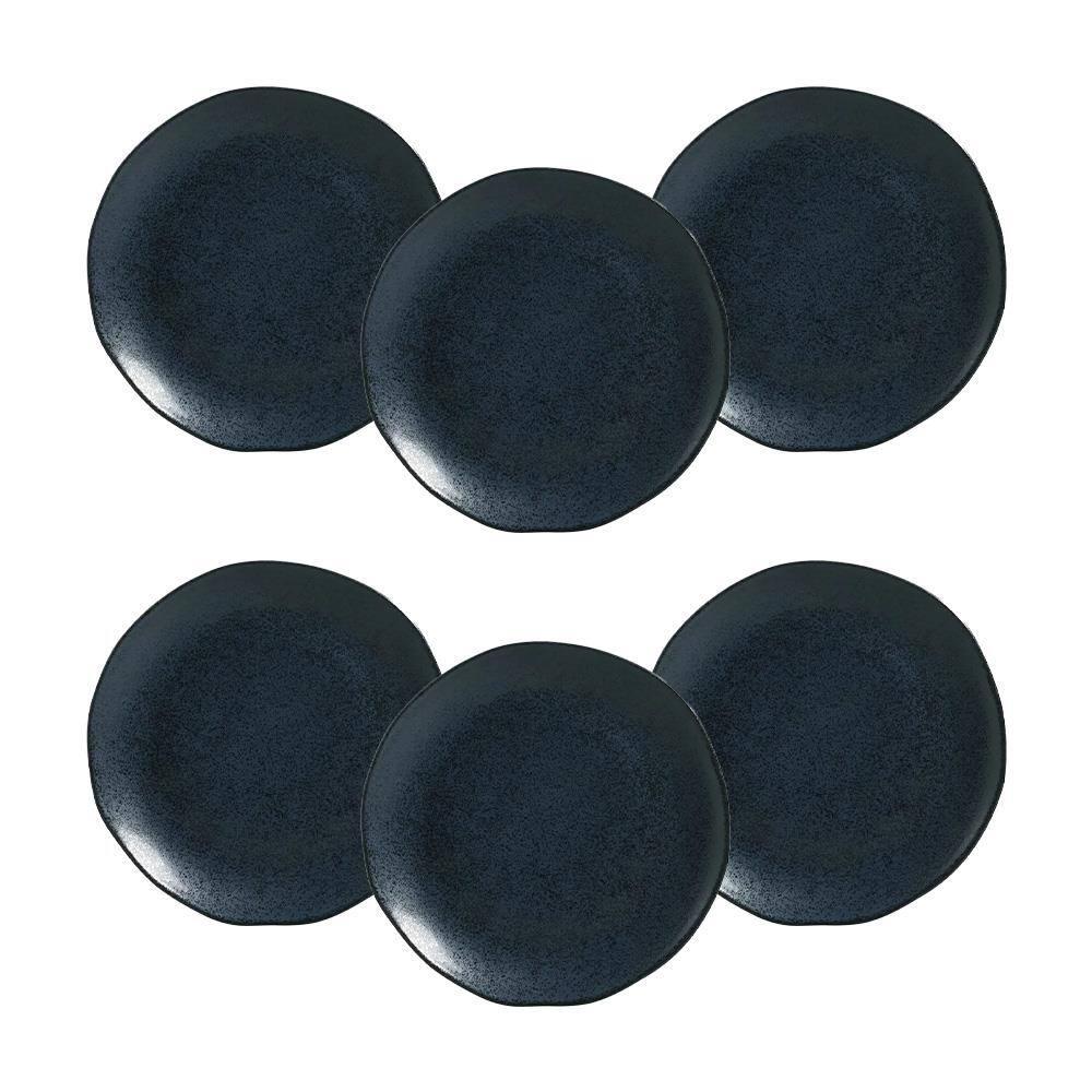 Conjunto de Pratos Rasos Porto Brasil Orgânico Night Blue 26,5cm - 6 Peças - 1