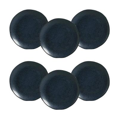 Conjunto de Pratos Rasos Porto Brasil Orgânico Night Blue 26,5cm - 6 Peças