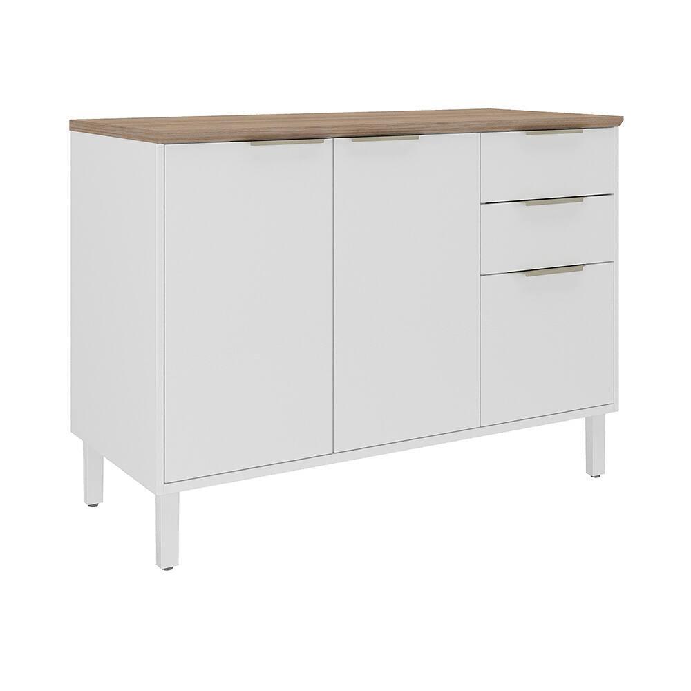 Balcão Triplo Itatiaia Renova com 3 Portas, 2 Gavetas, 1 Prateleira e 120cm largura - Branco Neve - 1