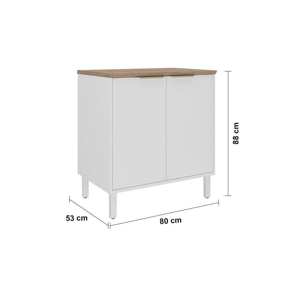 Balcão Duplo Itatiaia Renova com 2 Portas, 1 Prateleira e 80cm de Largura – Branco Neve - 3