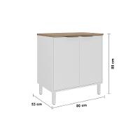 Balcão Duplo Itatiaia Renova com 2 Portas, 1 Prateleira e 80cm de Largura – Branco Neve - 3