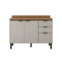 Balcão Demóbile Firenze com 3 Portas, 2 Gavetas e 1 Prateleira – Amêndoa/Nude Prime TX - 2