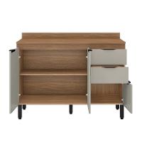 Balcão Demóbile Firenze com 3 Portas, 2 Gavetas e 1 Prateleira – Amêndoa/Nude Prime TX