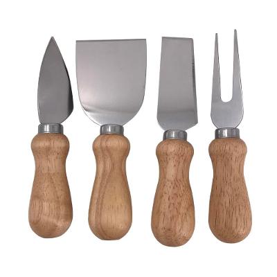Conjunto para queijo Dynasty 27100 em Aço Inox e Cabo em Madeira - 4 peças