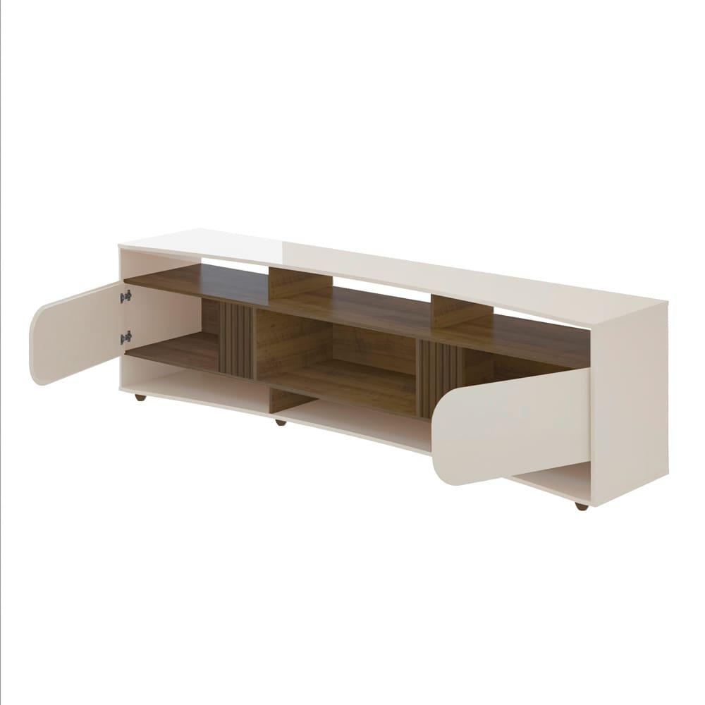 Rack Artely Elegance com 2 Portas, 7 Nichos, 220cm de Largura, ideal para TVs de até 86’’ - 6
