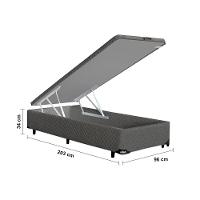 Base Box para Colchão King Size MGA Itaflex Universal com Baú e Pistão à Gás, 34x96x203cm - Grafite - 4