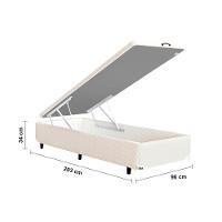 Base Box para Colchão King Size MGA Itaflex Universal com Baú e Pistão à Gás, 34x96x203cm - Bege - 4