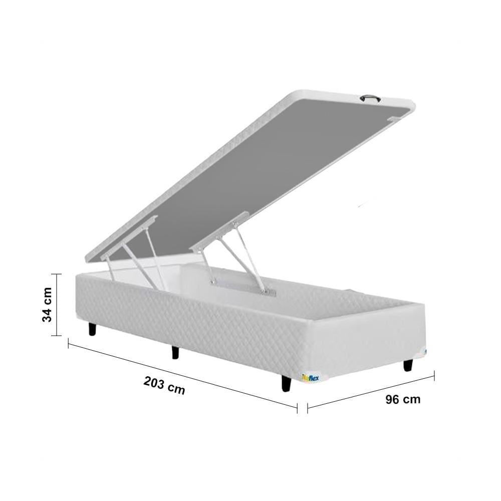 Base Box para Colchão King Size MGA Itaflex Universal com Baú e Pistão à Gás, 34x96x203cm - Branco - 4