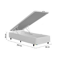Base Box para Colchão King Size MGA Itaflex Universal com Baú e Pistão à Gás, 34x96x203cm - Branco - 4