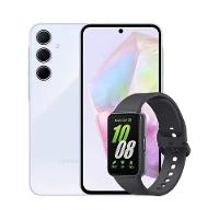 Smartphone Samsung Galaxy A35 5G Azul Claro 256GB, 8GB RAM, Câmera Tripla Traseira de até 50MP e Tela super AMOLED de 6.6" + Galaxy Fit3 Grafite - 1