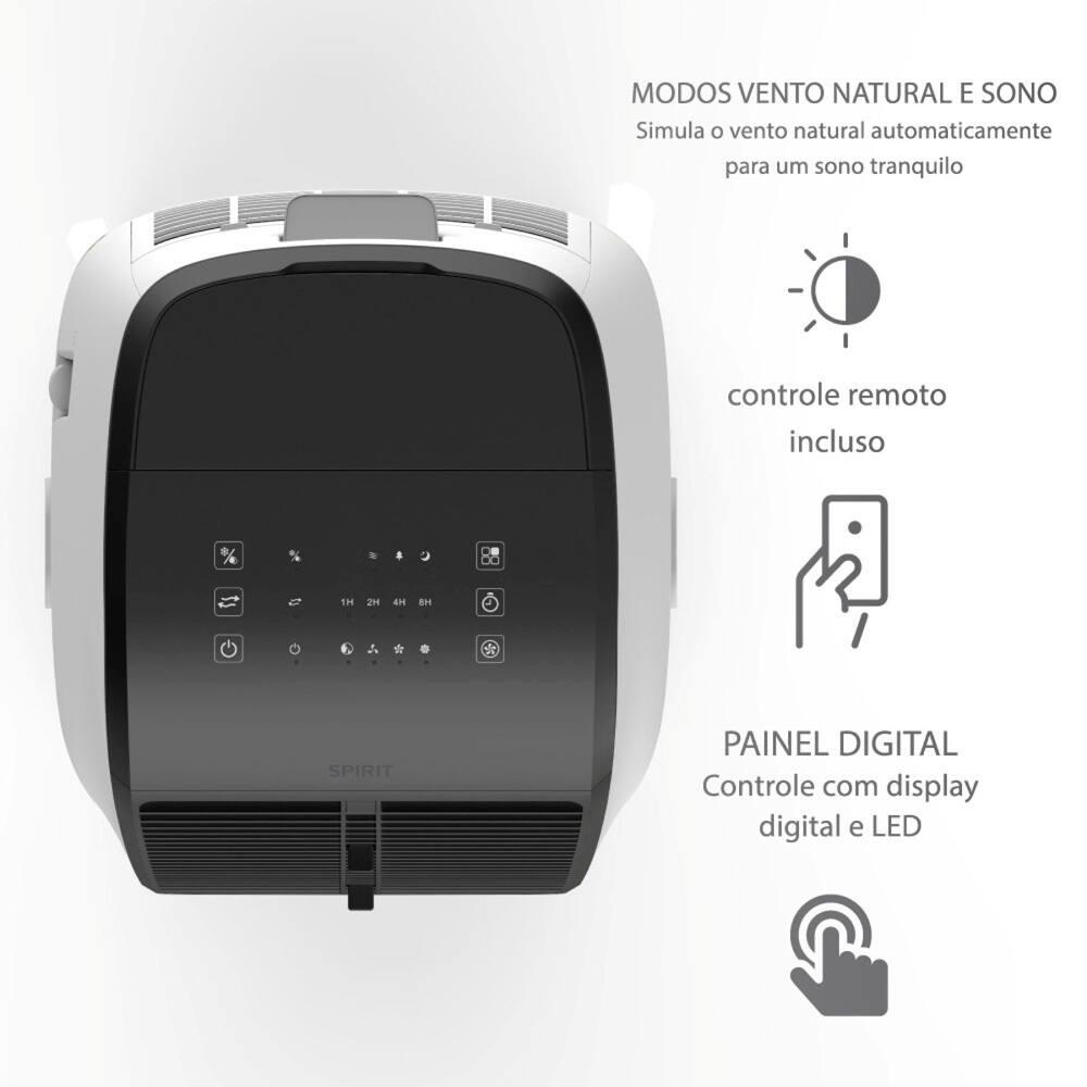 Climatizador de Ar Spirit Master 90cm, 110W com Controle Remoto, Display LED, Timer de até 8 horas, 20 Litros – Branco - 4