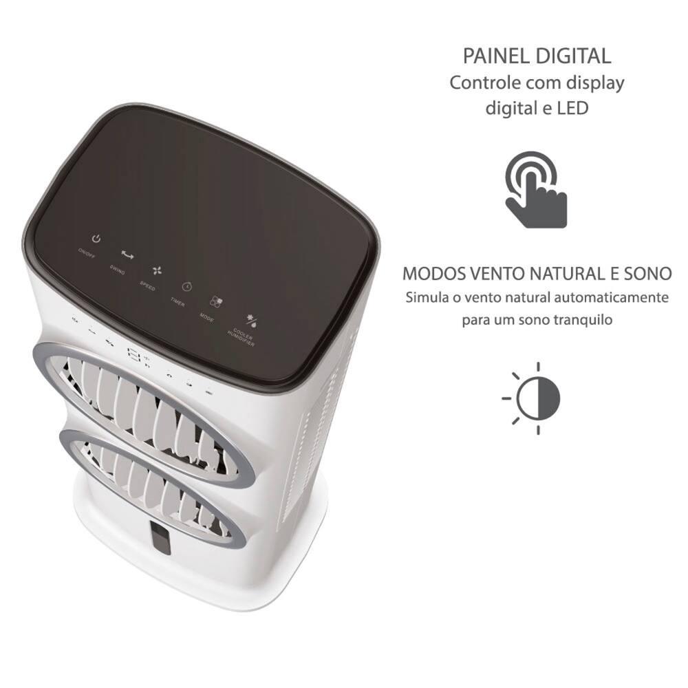 Climatizador de Ar Spirit Turbo 95cm, 90W com Controle Remoto, Display LED, Timer de até 9 horas, 10 Litros – Branco - 7