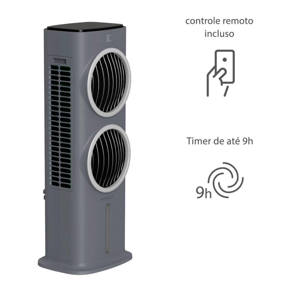 Climatizador de Ar Spirit Turbo 95cm, 90W com Controle Remoto, Display LED, Timer de até 9 horas, 10 Litros – Cinza - 2