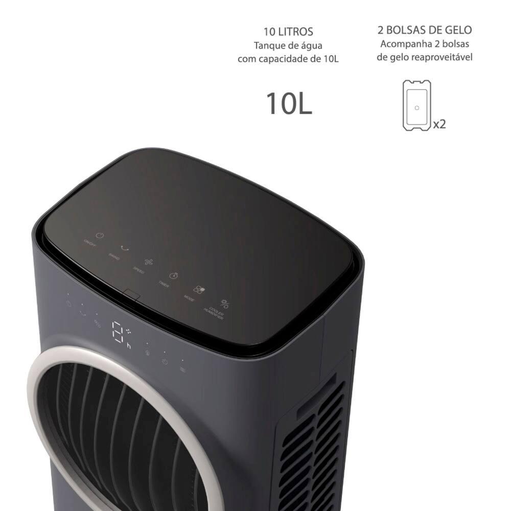 Climatizador de Ar Spirit Turbo 95cm, 90W com Controle Remoto, Display LED, Timer de até 9 horas, 10 Litros – Cinza - 4