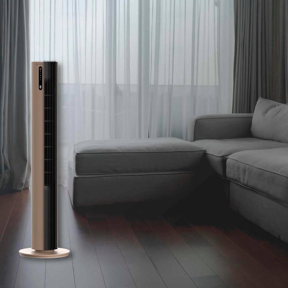 Ventilador de Torre 110cm Spirit Esterilizador com 12 velocidades, Controle Remoto e Timer de até 12 horas, Marrom - 7