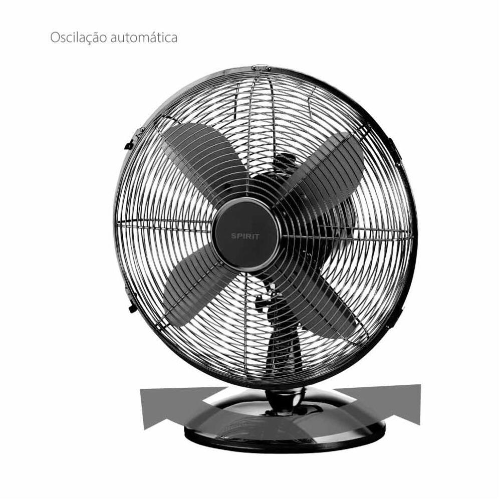 Ventilador de Mesa 40cm Spirit Retro com 3 Velocidades e Função Oscilação – Chumbo Metálico - 4