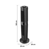 Ventilador de Torre 100cm Spirit 360º com Display LED Touch Screen, Controle Remoto, Funções Especiais e Controle Inteligente de Velocidade - Preto - 9