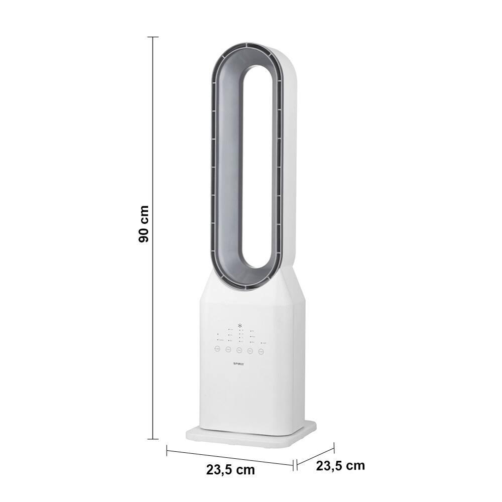Circulador de Ar Spirit Bladeless com 3 Velocidades, Timer, Função Bom Sono e Vento Natural - Branco/Prata - 4