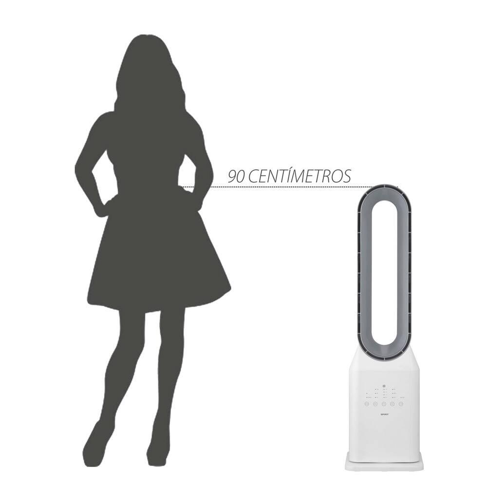 Circulador de Ar Spirit Bladeless com 3 Velocidades, Timer, Função Bom Sono e Vento Natural - Branco/Prata - 7