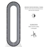 Circulador de Ar Spirit Bladeless com 3 Velocidades, Timer, Função Bom Sono e Vento Natural - Branco/Prata - 3