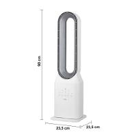 Circulador de Ar Spirit Bladeless com 3 Velocidades, Timer, Função Bom Sono e Vento Natural - Branco/Prata