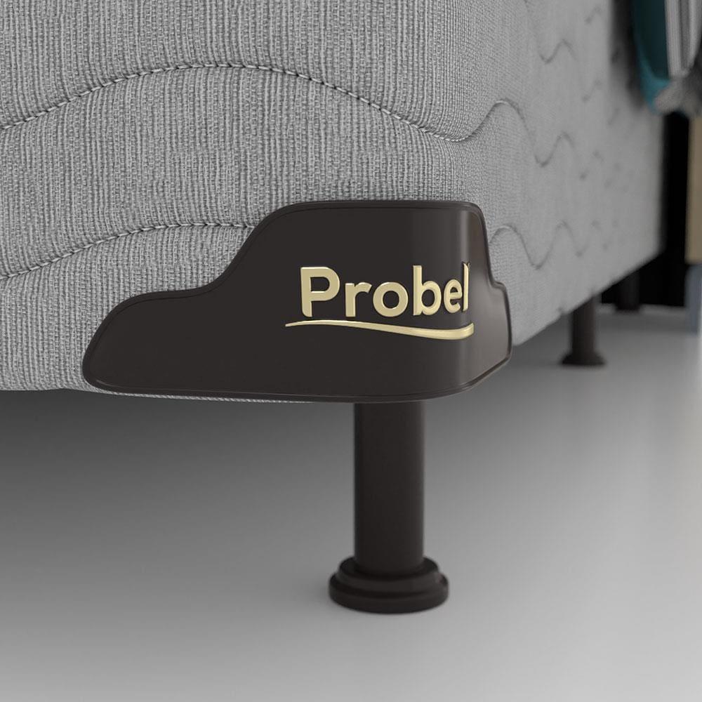Base Box Queen Size Probel Alabama com Revestimento em Tecido Poliéster 38x158x198cm - Cinza - 2