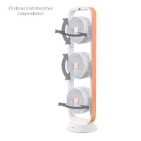 Ventilador de Torre Spirit Robot Triplo 130W com 3 Velocidades, Controle Remoto e Painel Digital com Display LED - Branco/Caramelo - 3