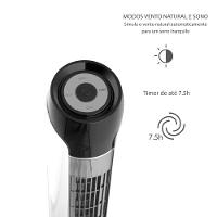 Ventilador de Torre 90cm Spirit SKY com 3 Velocidades, Controle Remoto e Timer de até 7h30 – Branco
