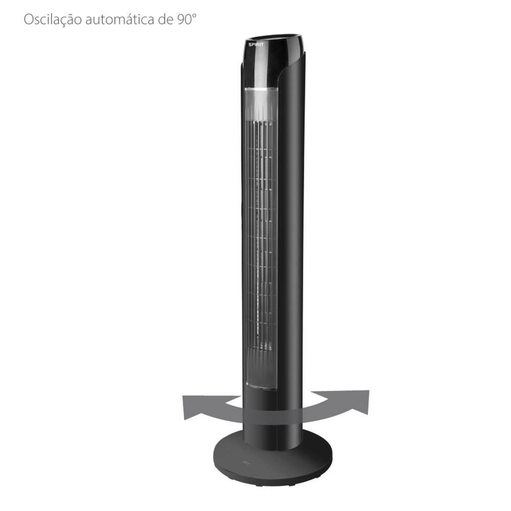 Ventilador de Torre 90cm Spirit SKY com 3 Velocidades, Controle Remoto e Timer de até 7h30 – Preto - 2