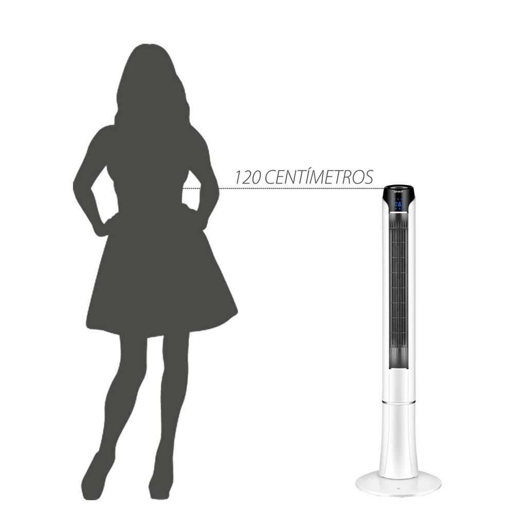 Ventilador de Torre 120cm Spirit Sky 45W de Potência com 3 Velocidades, Função Bom Sono e Vento Natural – Branco/Prata - 5