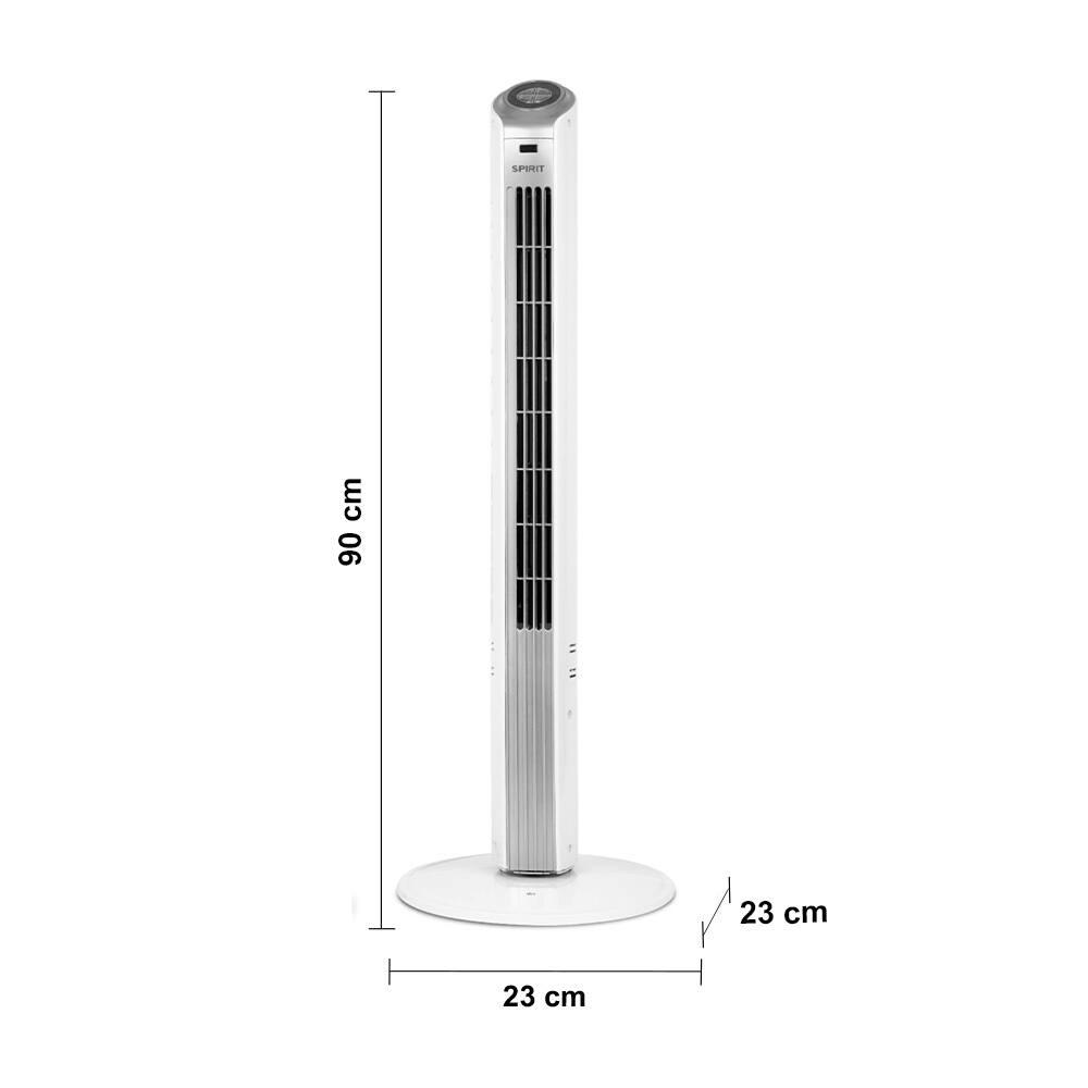 Ventilador de Torre 90cm Spirit Slim 40W de Potência com 3 Velocidades, Função Bom Sono e Vento Natural – Branco/Prata - 9