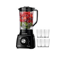 Liquidificador Mondial Turbo Power L-99 FB Preto com 3 Velocidades - 550W + 6 Copos Nadir - 1