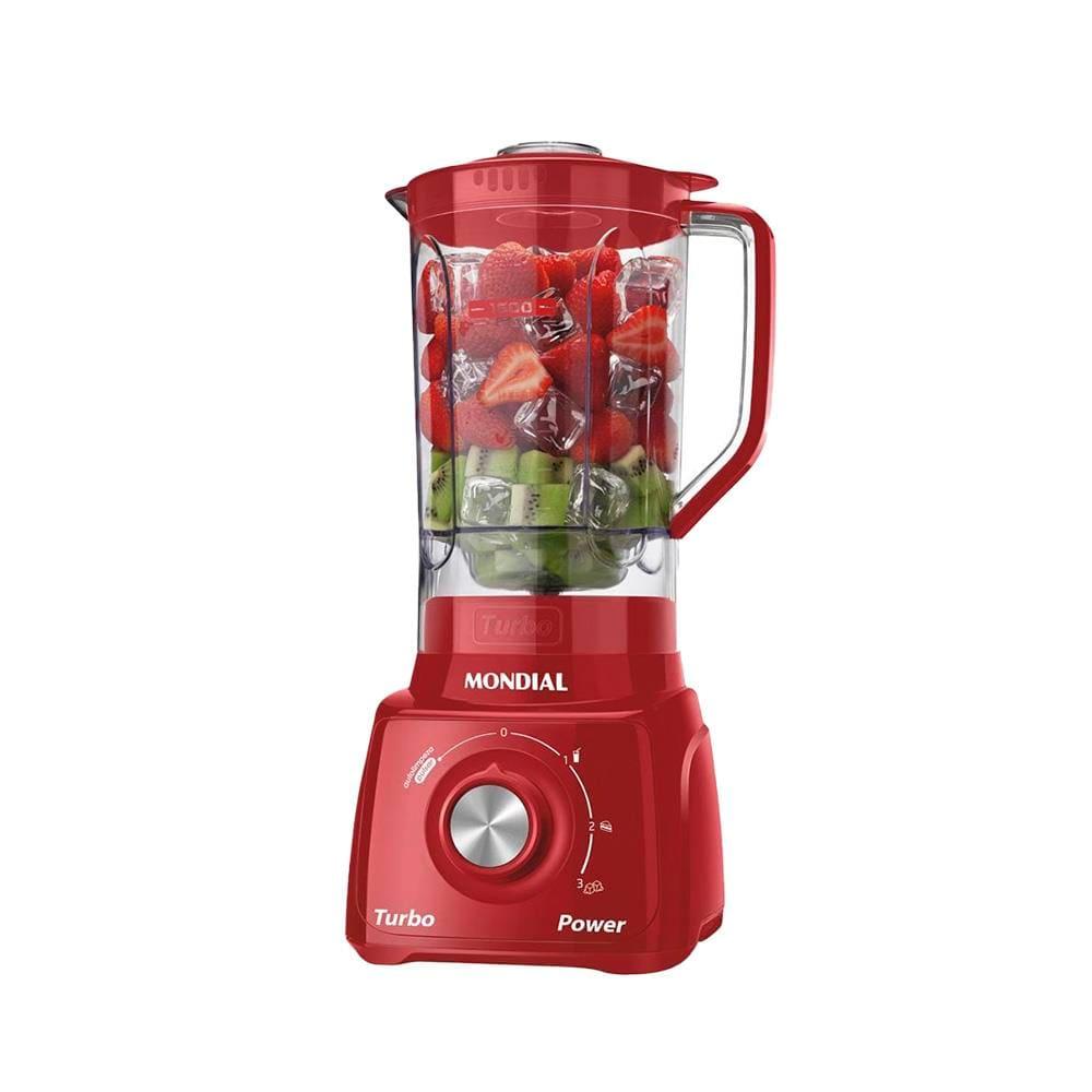 Liquidificador Mondial L99-FR Turbo Power Vermelho com 3 Velocidades - 500W + 6 Copos Nadir - 2