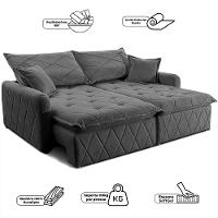 Sofá 3 lugares Cama inBox Sublime com Assento Retrátil e Encosto Reclinável em Boucle - 200cm de Largura - 5