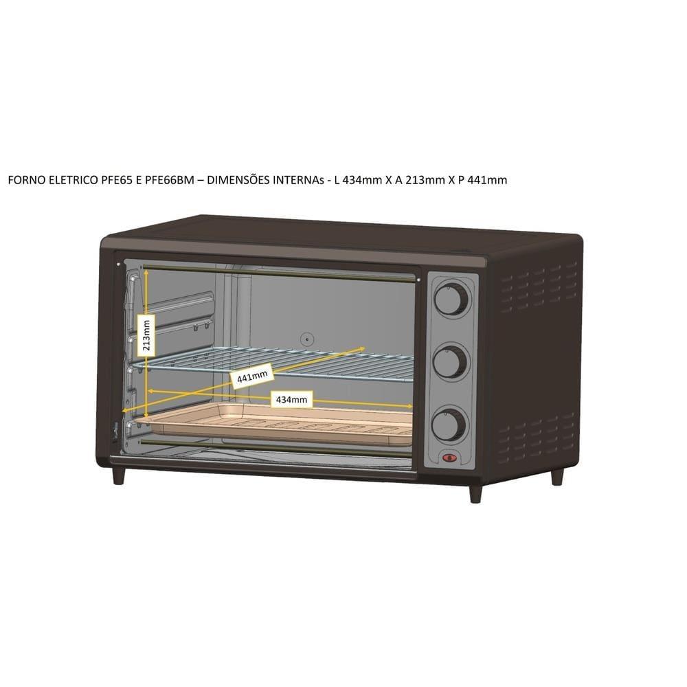 Forno Elétrico Philco PFE65 com Grelha, Lâmpada Interna e Timer de 120 Minutos, Preto - 65 litros - 5